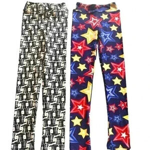 Lularoe L/Xl kids legging 2 pair bundle. Americana. NWOT . Top hats and stars!